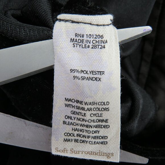 Soft Surroundings Pants Womens Size Large Black Velour Wide Leg Lounge Plush - Picture 7 of 10